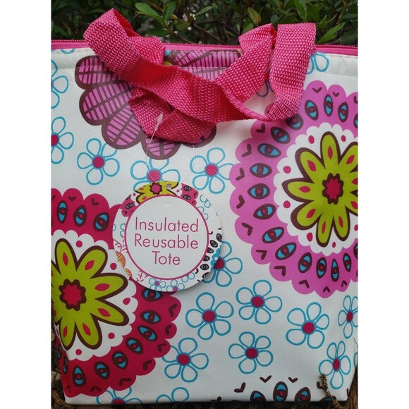 Floral Insulated Lunch Bag NEW Tote Cooler School Lunch - Picture 2 of 4